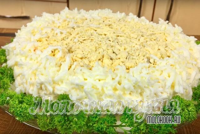 Рецепт «Мимозы» с рыбной печенкой
