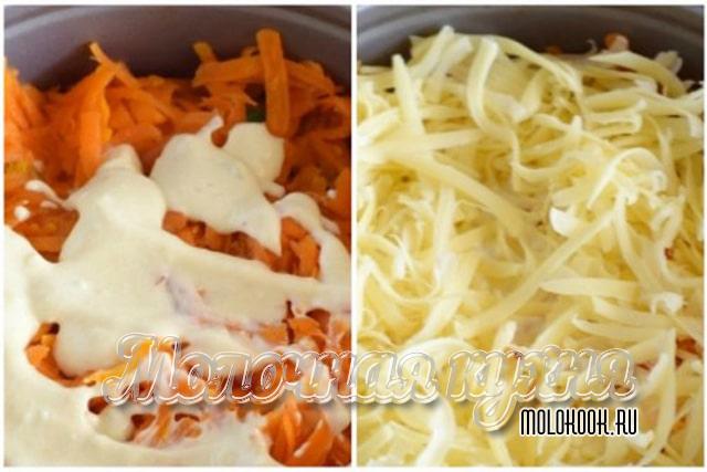 Сырная и морковная прослойки