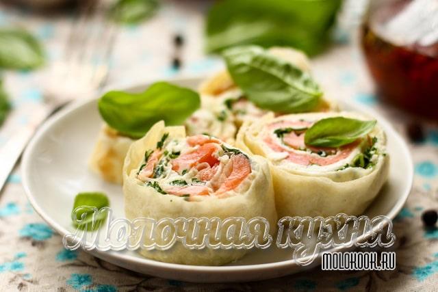 Вариант закуски с творожным сыром