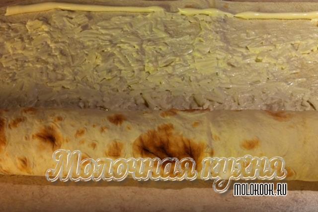 Заворачивание во второй лавашный лист