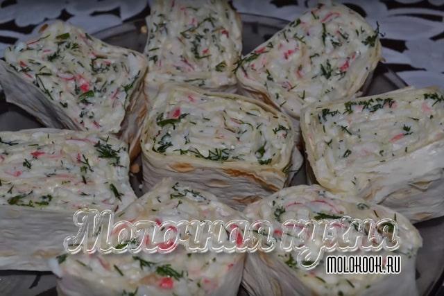 Рецепт с сыроно-крабовой начинкой