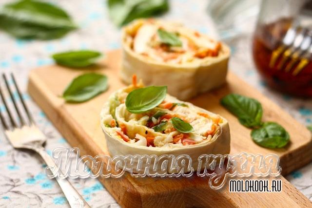 Лаваш с морковкой по-корейски