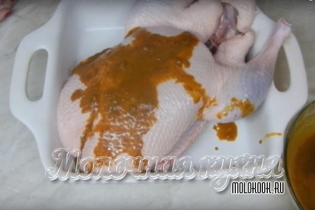 Поливание маринадом