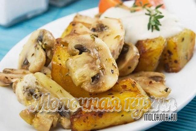 Картошка, запеченная с грибами