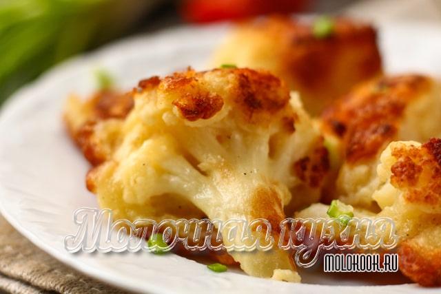 Самый простой рецепт цветной капусты в кляре, обжаренной на сковородке