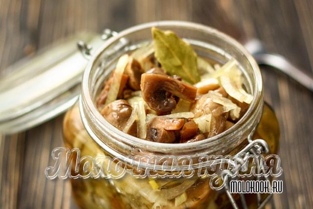 Грибы, маринованные с луком без отваривания