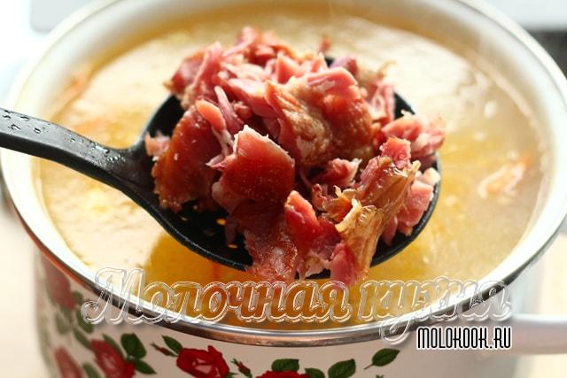 Добавление копченого мяса
