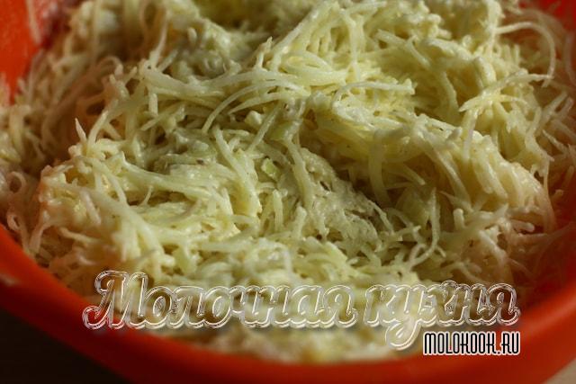 Картофельная масса перемешана