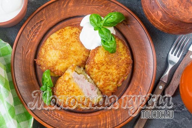 Рецепт драников с мясной начинкой