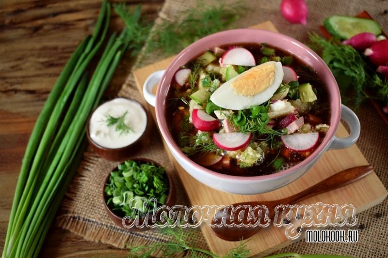 Классический рецепт окрошки на квасе