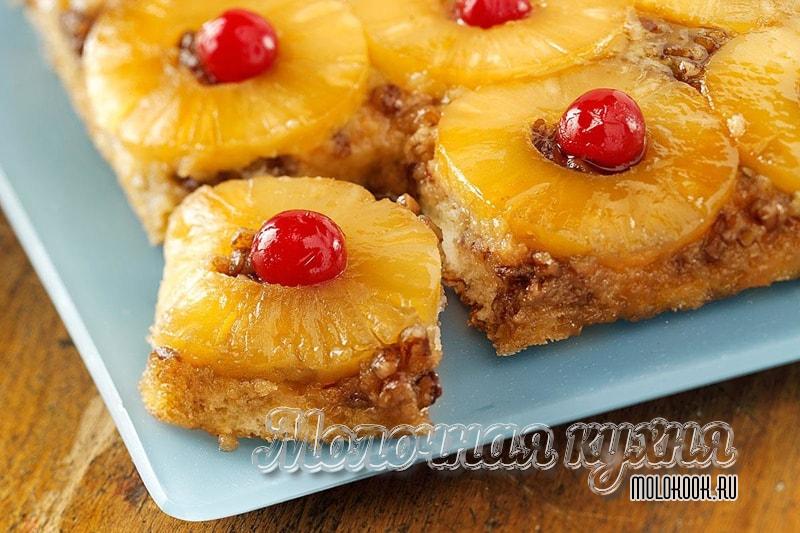 Рецепт пирога с ананасовыми кольцами