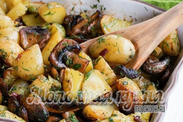 Со свежими шампиньонами