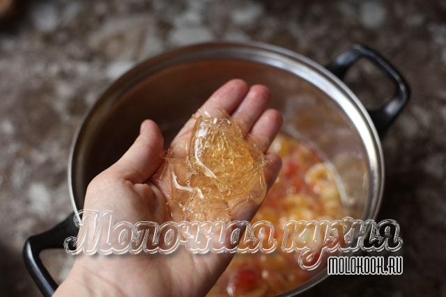 Добавление отжатого желатина