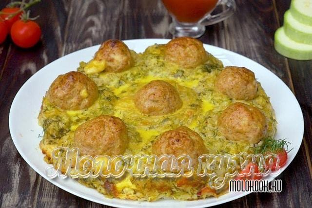 Кабачковые гнезда с мясной начинкой