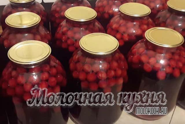 Компот впрок из ягод вишни и черешни