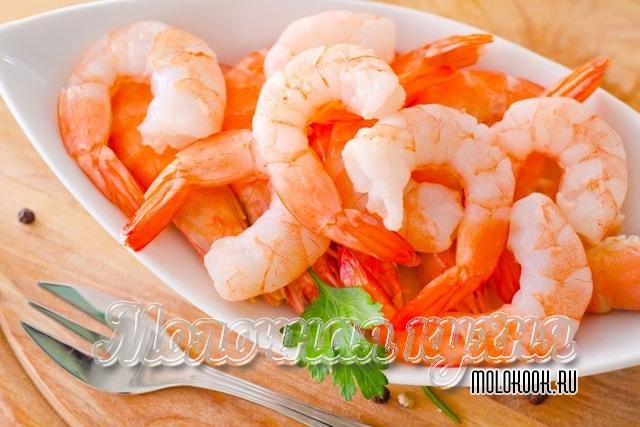 Как готовить очисшенные лангустины и креветки