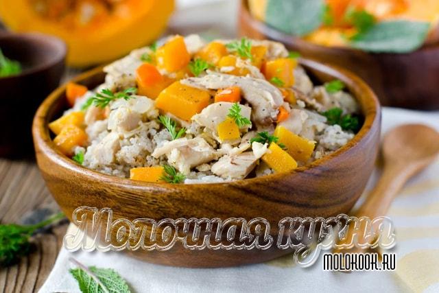 Рецепт тыквенно-мясной пшеничной каши