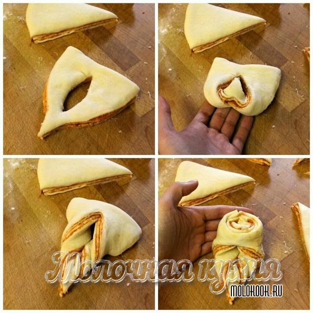 Слоеные листочки с коричной начинкой