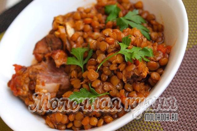 Чечевичная каша с мясом