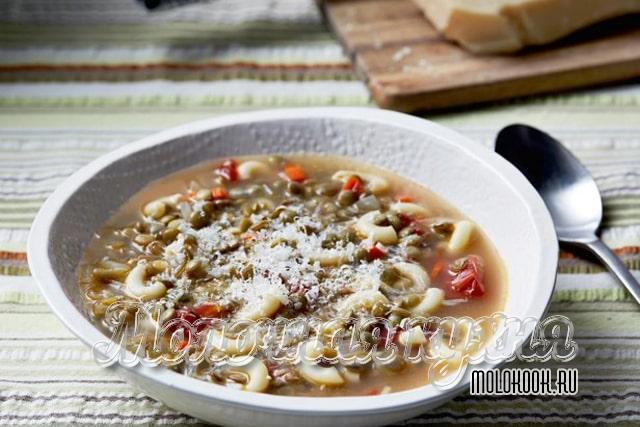 Рецепт с макаронами, на курином бульоне