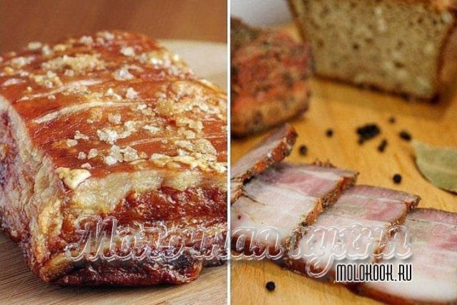 Сало, вареное в луковой шелухе