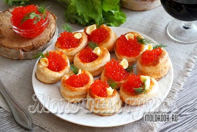 Рецепт волованов с икрой