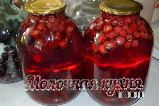 Малиновый компот с вишней