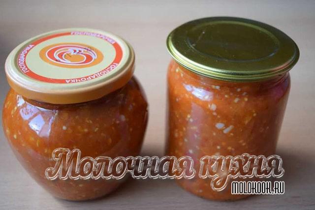 Аджика из баклажанов и кабачков