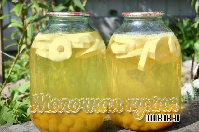 Компот из кабачков и алычи «Ананасовый»