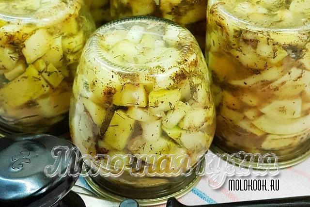 Кабачки с обжаркой как грибы