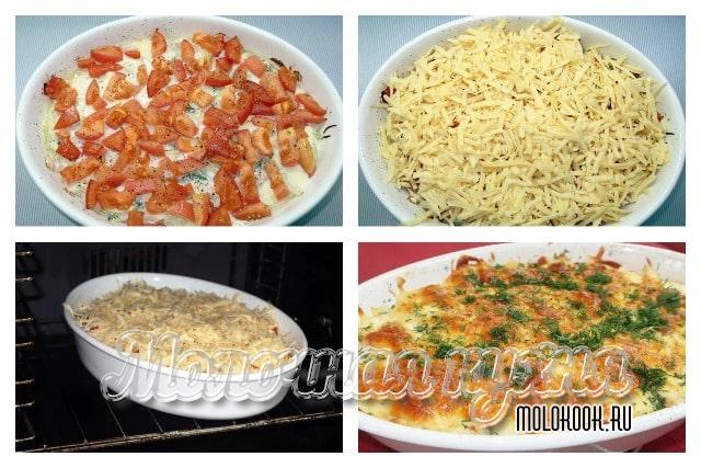 Посыпать запеканку сыром, доготовить