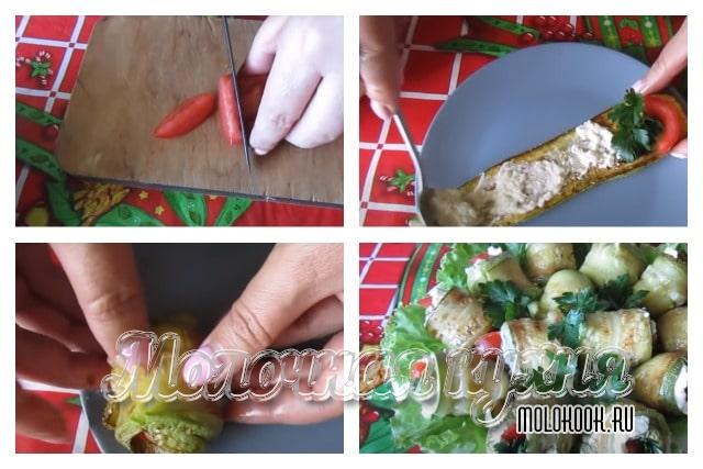 Начинить и скрутить рулетики