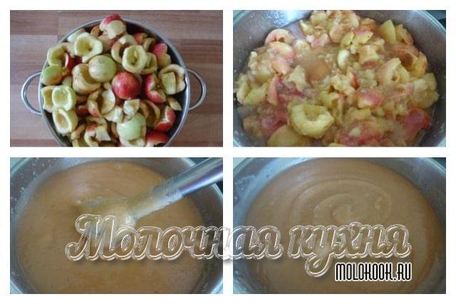 Распарить и пюрировать яблоки