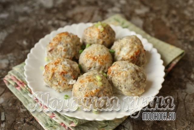 Рыбные шарики с рисом в духовке