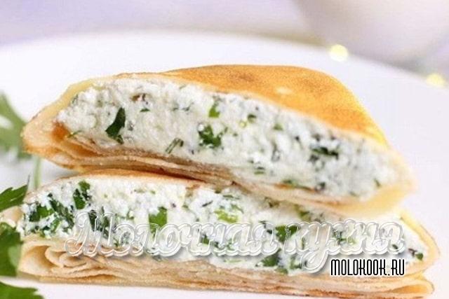 Творожная начинка с чесноком и зеленью