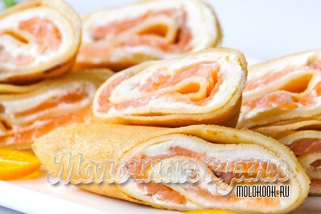 Начинка из творога и красной рыбы