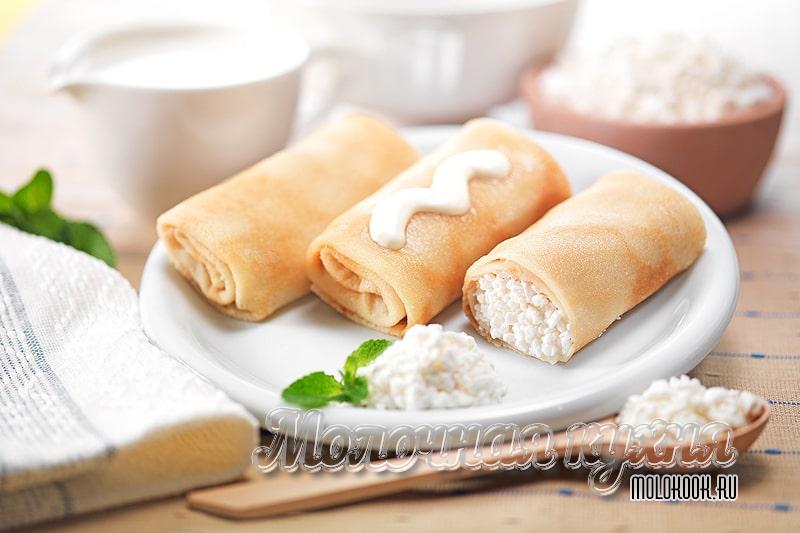 Блины с начинкой из творога