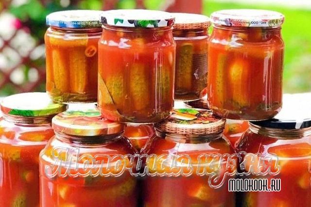 Консервированные огурцы с кетчупом и горчицей