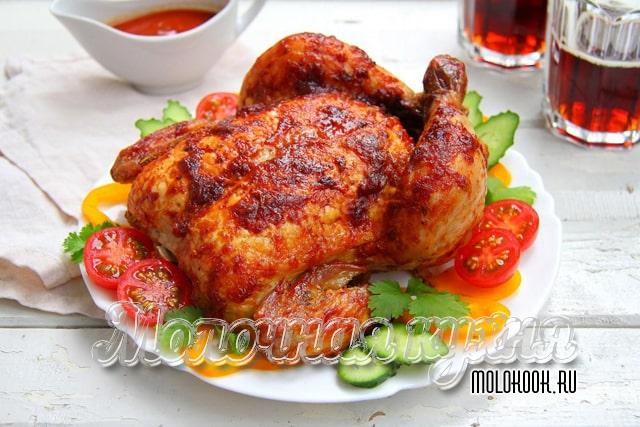 Запеченная курица с майонезом и чесноком