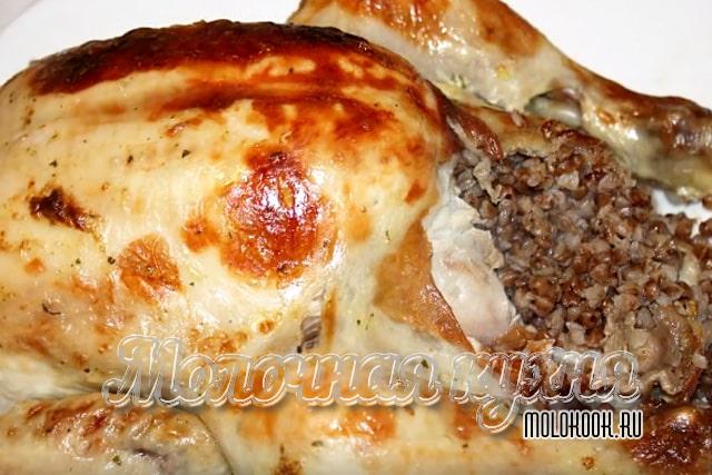 Фаршированная курица гречкой