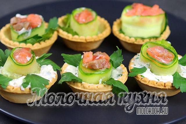Праздничный тарталетки с красной рыбой - вкусно, быстро и красиво