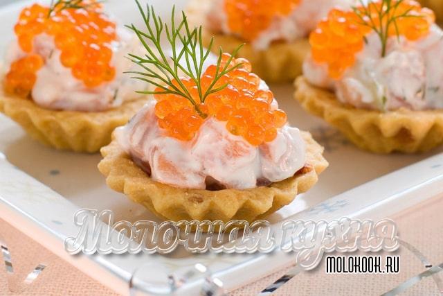 Праздничный тарталетки с красной рыбой - вкусно, быстро и красиво