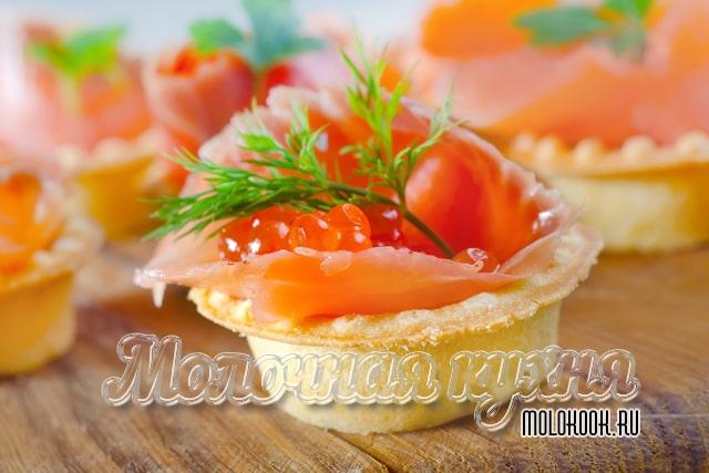 Праздничный тарталетки с красной рыбой - вкусно, быстро и красиво